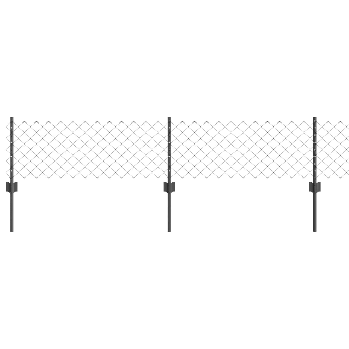 Chain Link Fence with Post 10 x 0.4 m (W x H) PVC-Coated Steel