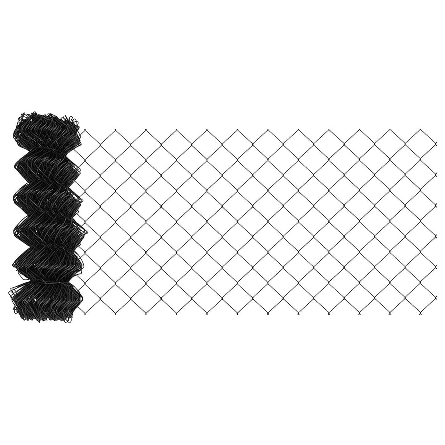 Chainlink Fence with Post 10 x 0.4 m PVC-Coated Steel Grey Mesh