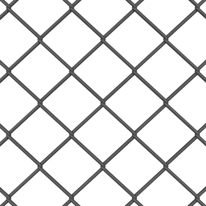 Chainlink Fence with Post 10 x 0.8 m PVC-Coated Steel Grey Mesh