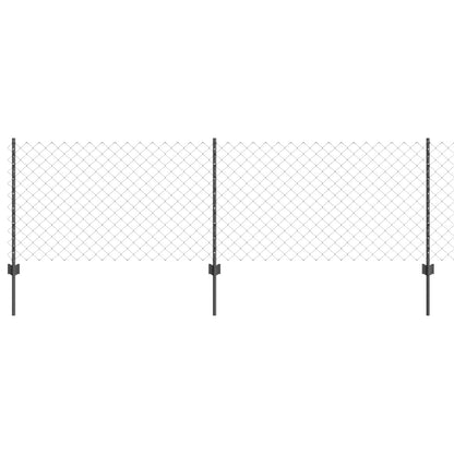 Fence with Post Grey 0.8 x 10 m Steel and PVC