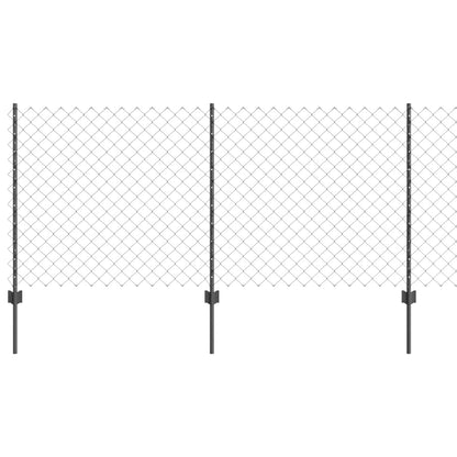 Chain Link Fence with Post 10 x 1 m (W x H) PVC-Coated Steel