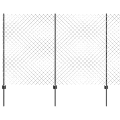 Chainlink Fence with Post 10 x 1.6 m PVC-Coated Steel Grey Mesh