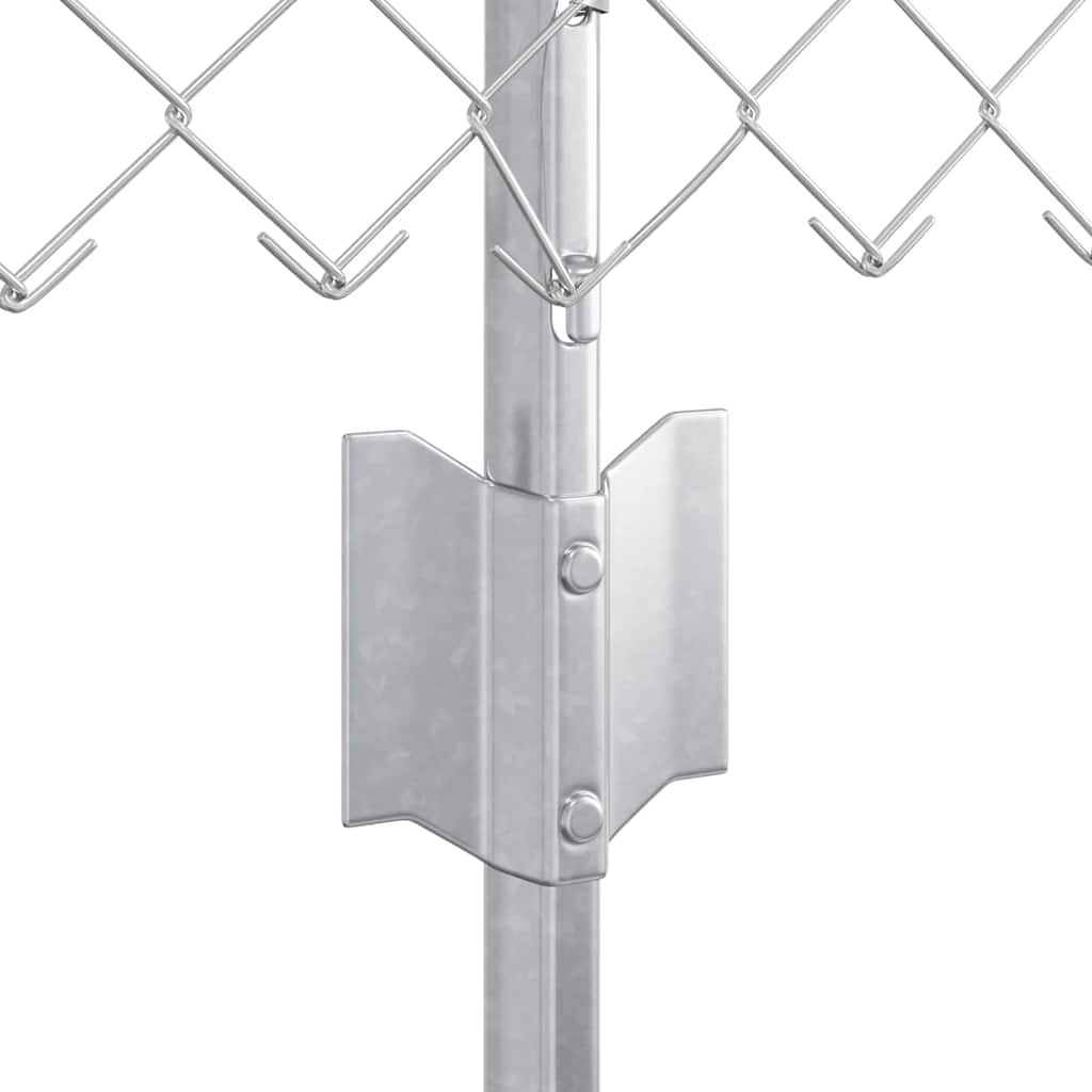 Fence with Post Silver 0.4 x 10 m Steel