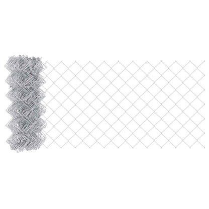 Fence with Post Silver 0.4 x 10 m Steel