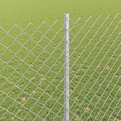 Fence with Post Silver 1.5 x 10 m Steel