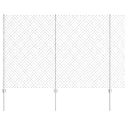 Fence with Post Silver 1.6 x 10 m Steel