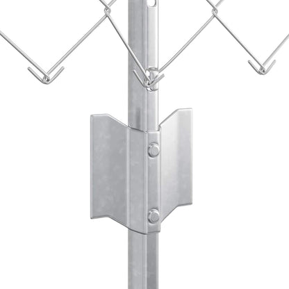 Fence with Post Silver 0.4 x 10 m Steel