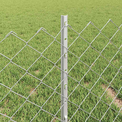 Fence with Post Silver 0.4 x 10 m Steel