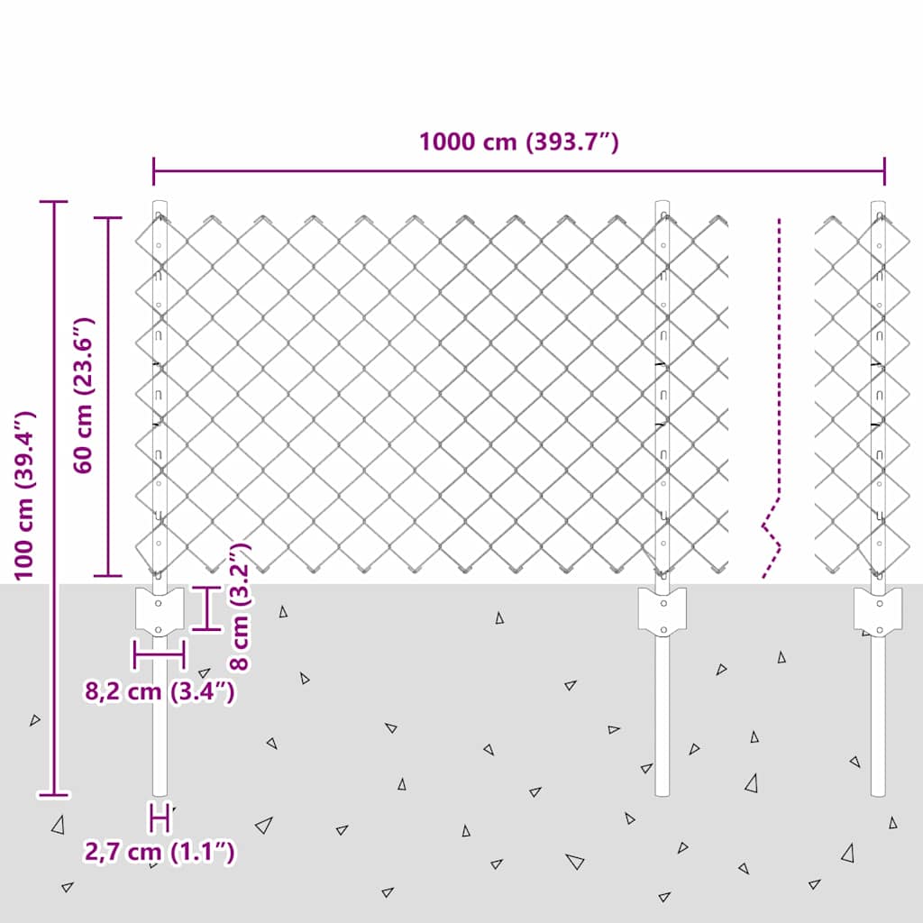 Fence with Post Silver