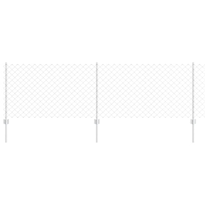 Fence with Post Silver 0.8 x 10 m Steel