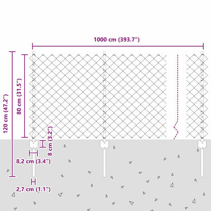 Fence with Post Silver