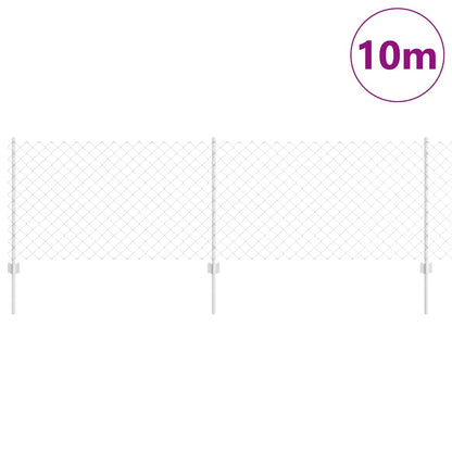 Fence with Post Silver 0.8 x 10 m Steel