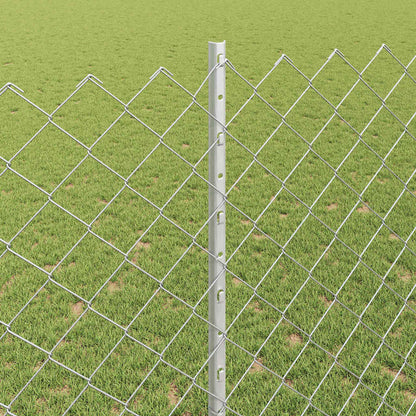Fence with Post Silver 1.4 x 10 m Steel