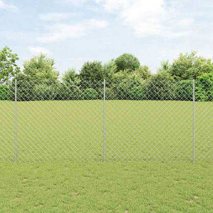 Fence with Post Silver 1.4 x 10 m Steel