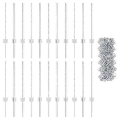 Chain Link Fence with Post 25 x 0.6 m (W x H)