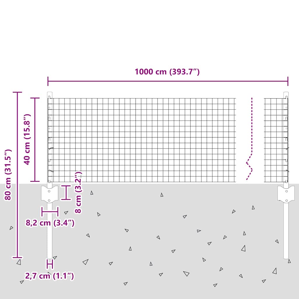 Fence with Post Silver