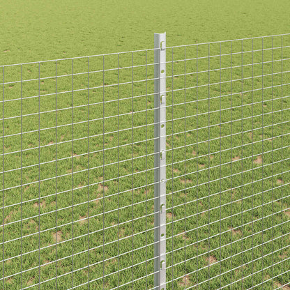 Fence with Post Silver 1.6 x 10 m Steel