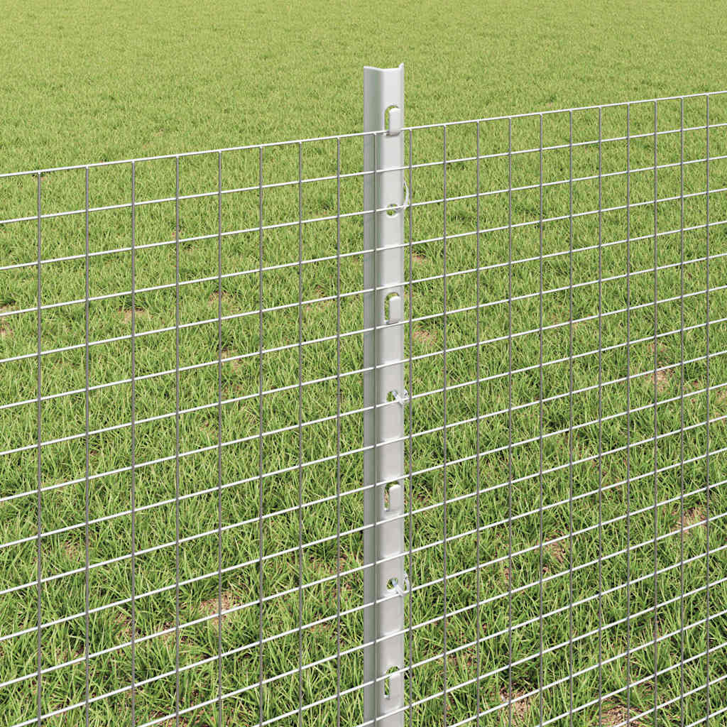 Fence with Post Silver 0.6 x 25 m Steel