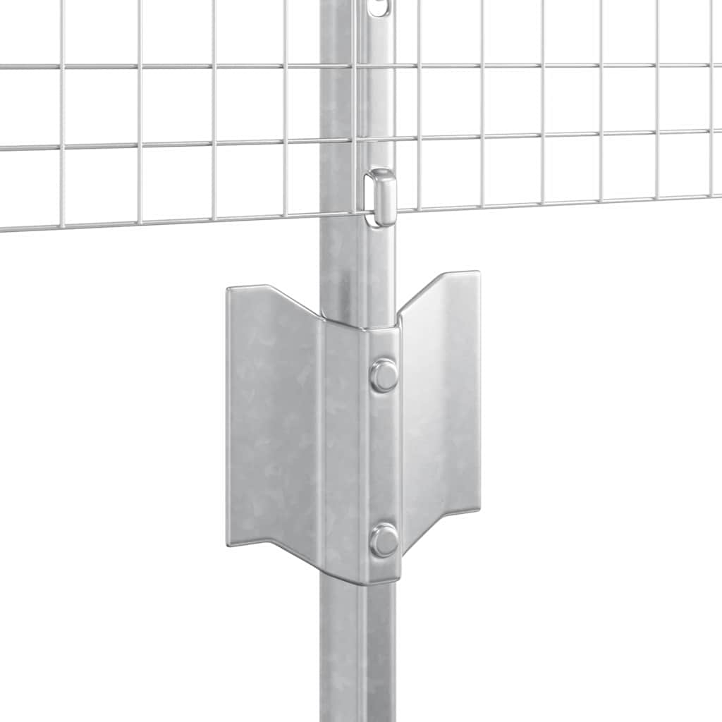 Fence with Post Silver 0.8 x 25 m Steel