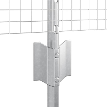 Fence with Post Silver 0.8 x 25 m Steel