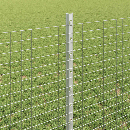 Fence with Post Silver 0.8 x 25 m Steel