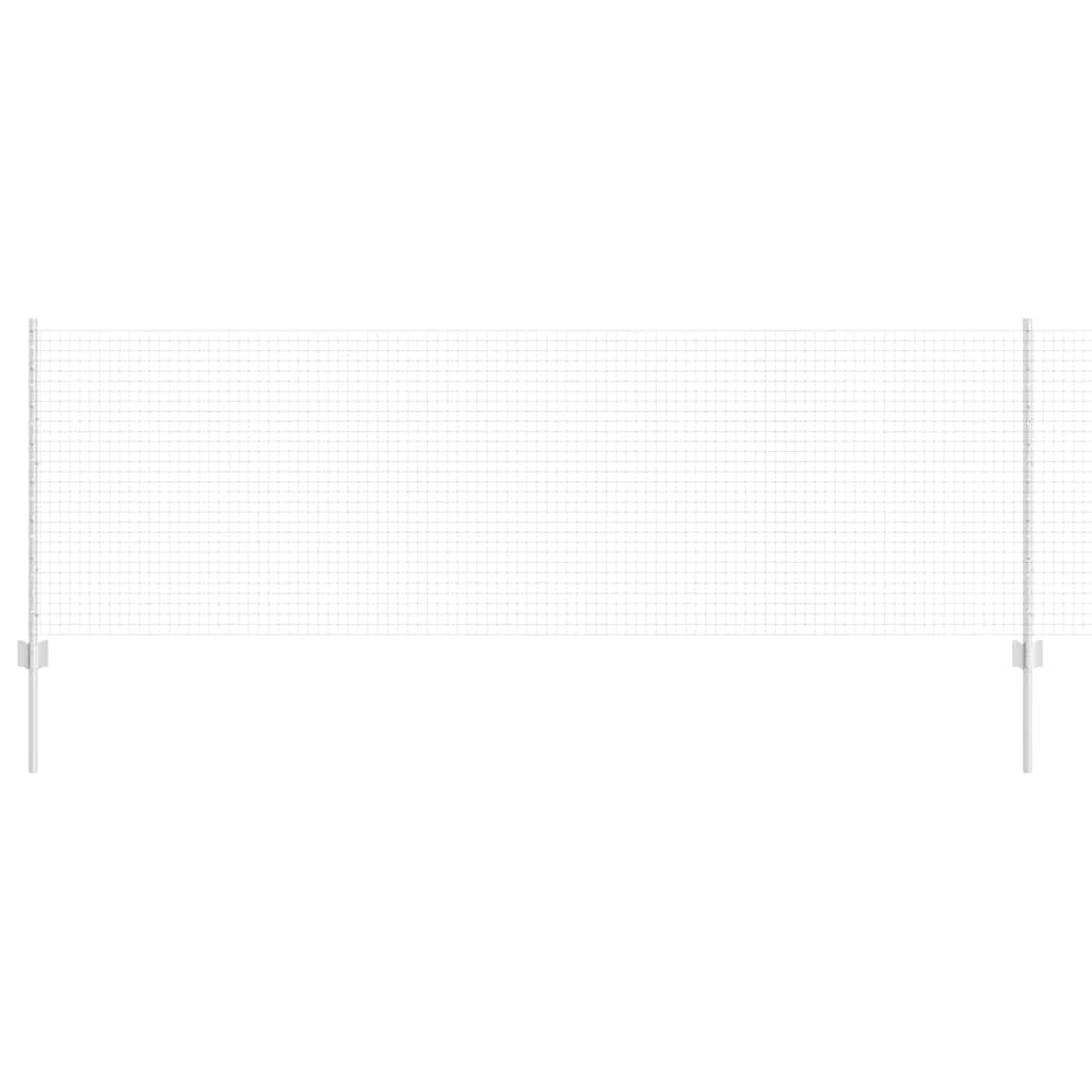 Fence with Post Silver 0.8 x 25 m Steel