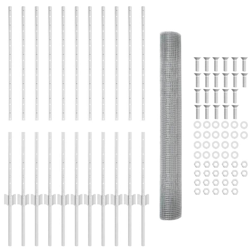 Welded Wire Fence with Post 25 x 1 m (W x H)