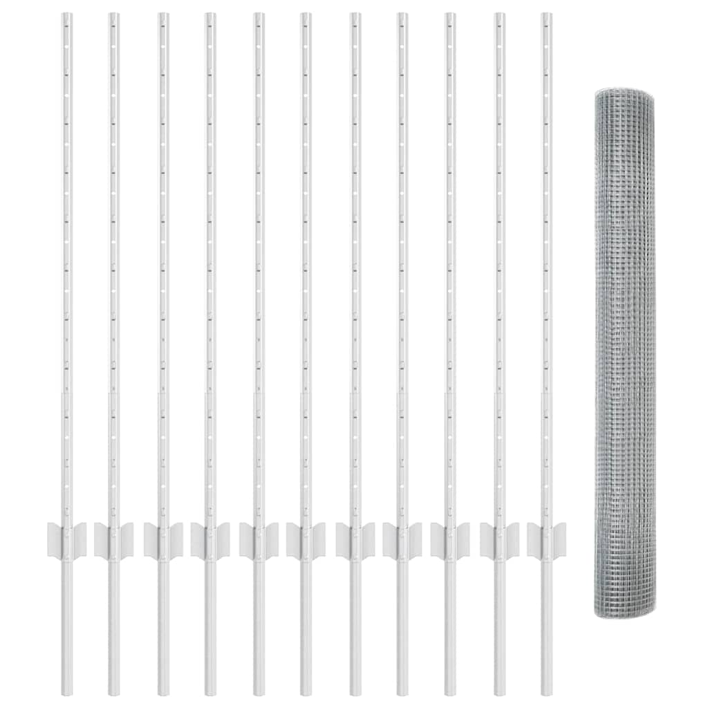 Welded Wire Fence with Post 25 x 1 m (W x H)