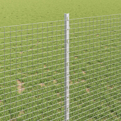 Fence with Post Silver 1 x 25 m Steel