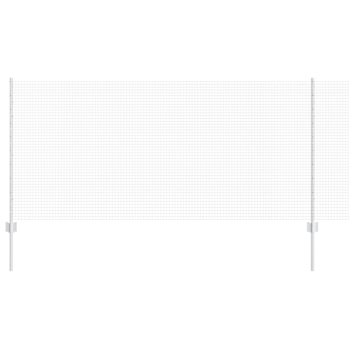 Fence with Post Silver 1 x 25 m Steel