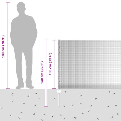 Fence with Post Silver 1 x 25 m Steel