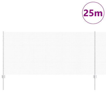 Fence with Post Silver 1 x 25 m Steel