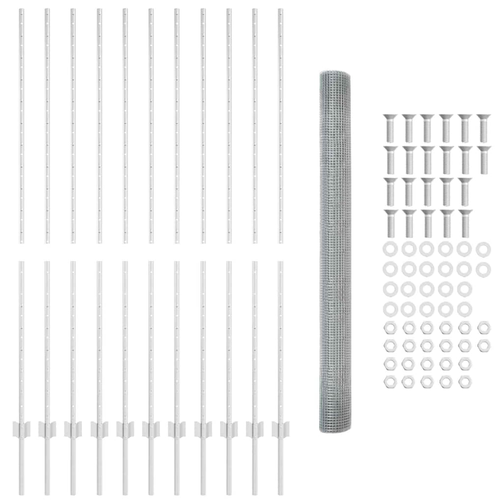 Welded Wire Fence with Post 25 x 1.6 m (W x H)