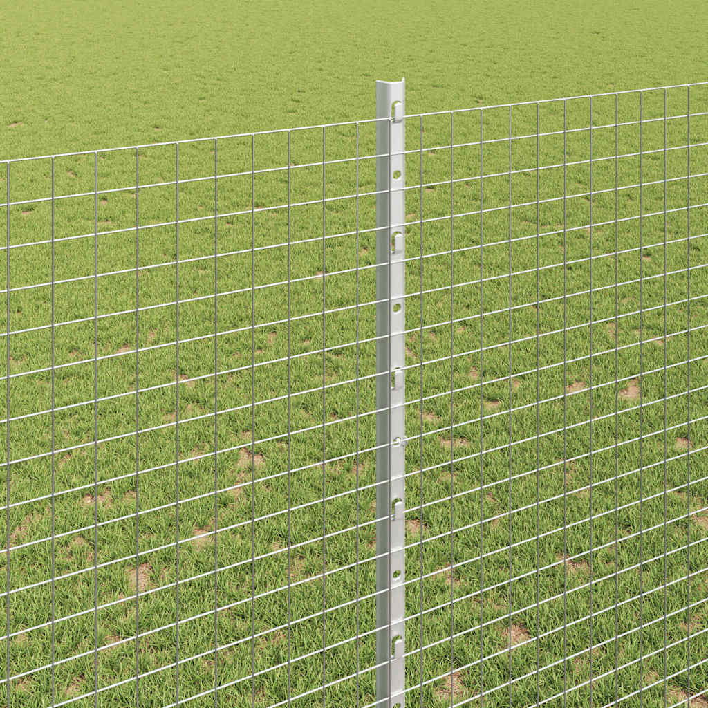 Fence with Post Silver 1.6 x 25 m Steel