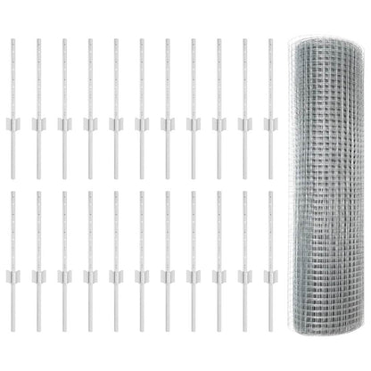 Welded Wire Fence with Post 50 x 0.4 m (W x H)
