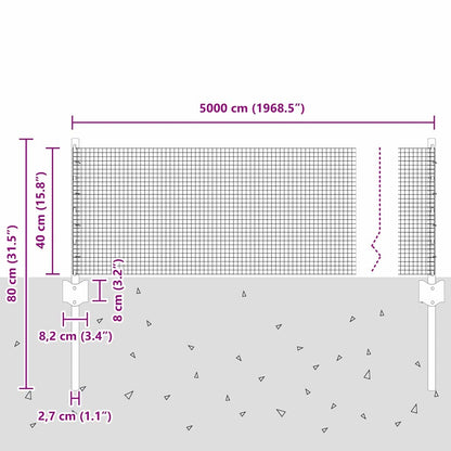 Welded Wire Fence with Post 50 x 0.4 m (W x H)