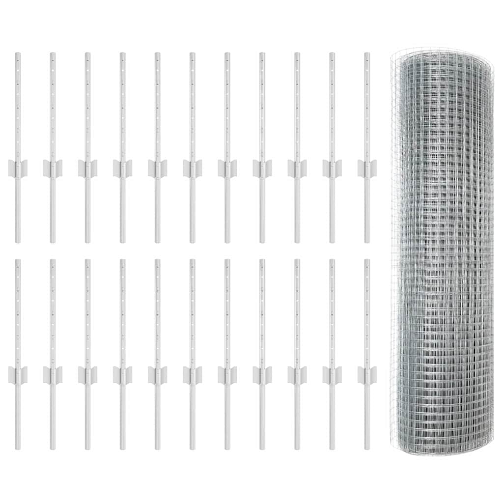 Welded Wire Fence with Post 50 x 0.4 m (W x H)