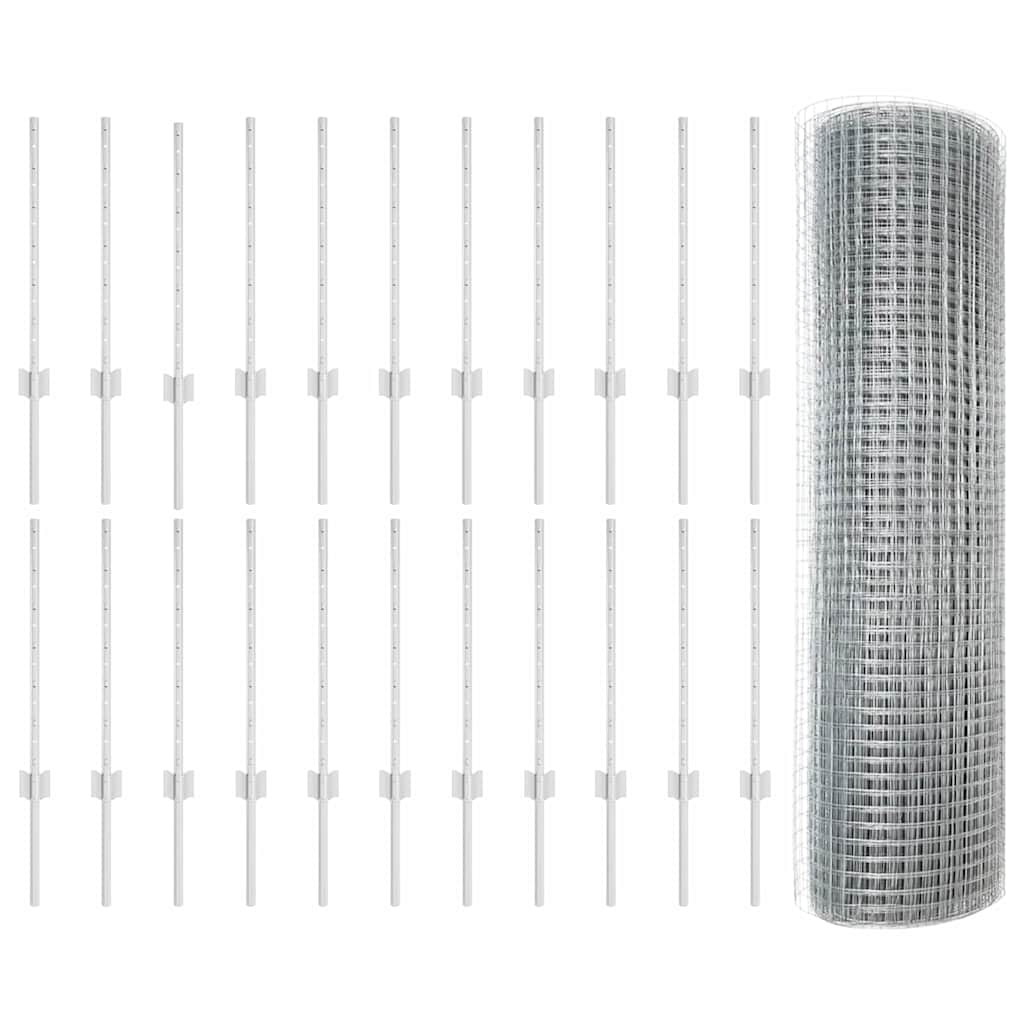 Welded Wire Fence with Post 50 x 0.5 m (W x H)