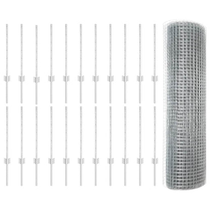 Welded Wire Fence with Post 50 x 0.5 m (W x H)