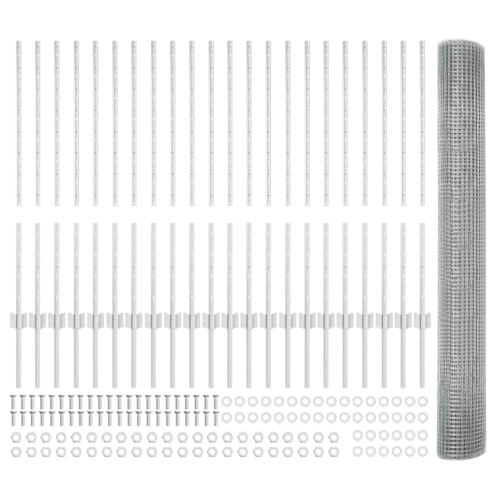 Welded Wire Fence with Post 50 x 1 m (W x H)