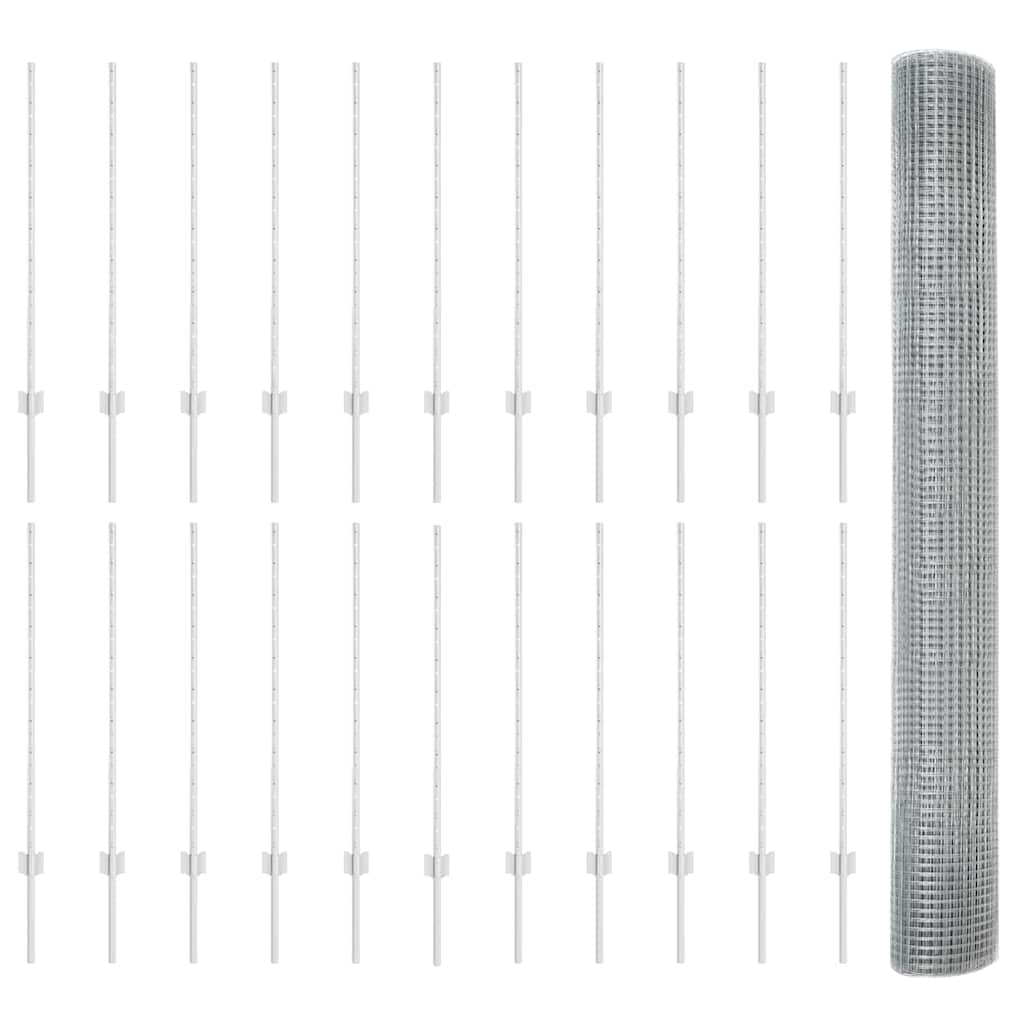 Welded Wire Fence with Post 50 x 1 m (W x H)
