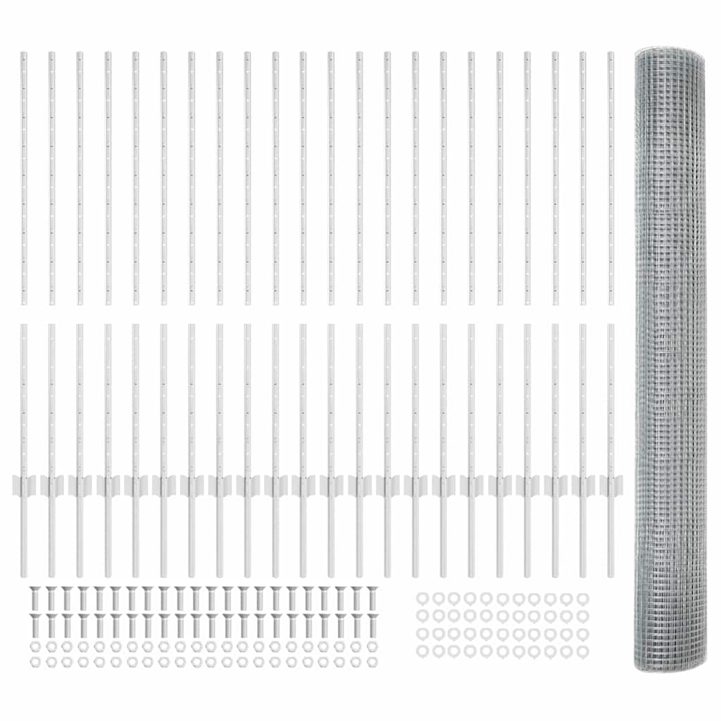 Welded Wire Fence with Post 50 x 1.2 m (W x H)