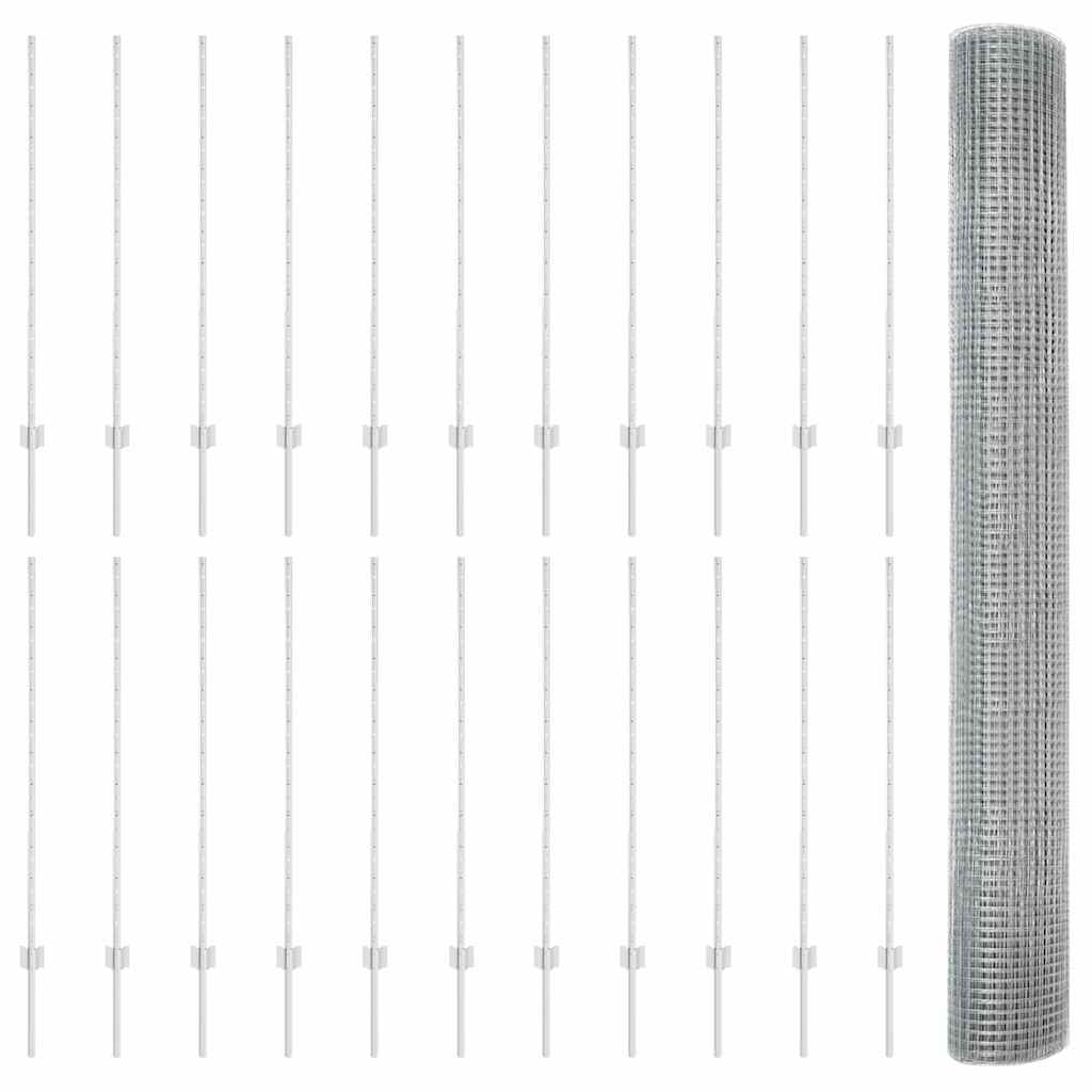 Welded Wire Fence with Post 50 x 1.2 m (W x H)