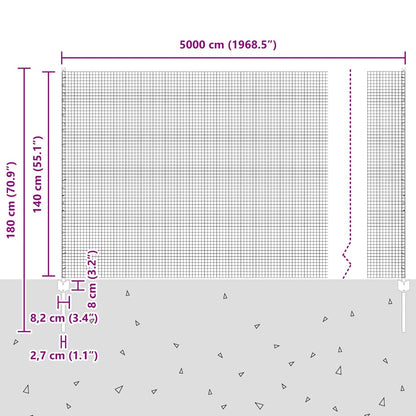 Welded Wire Fence with Post 50 x 1.4 m (W x H)