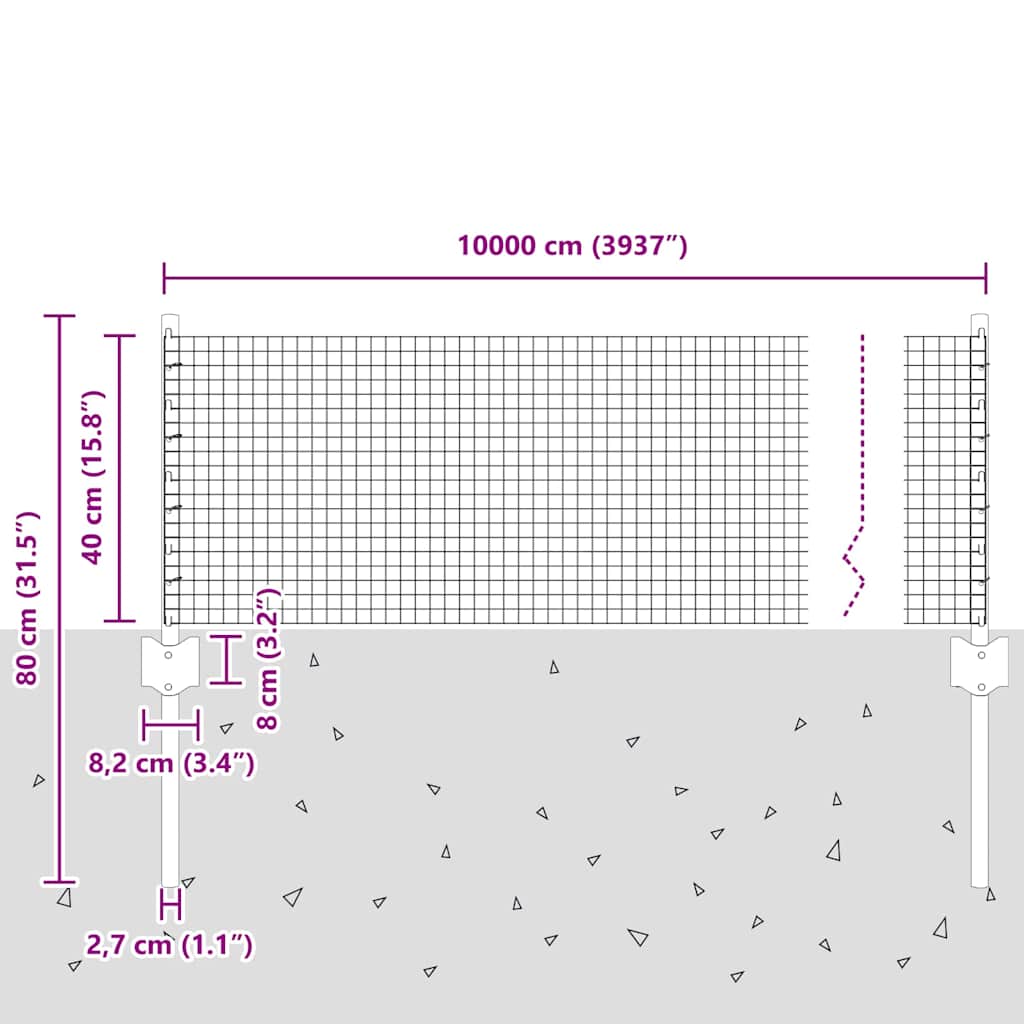 Fence with Post Silver