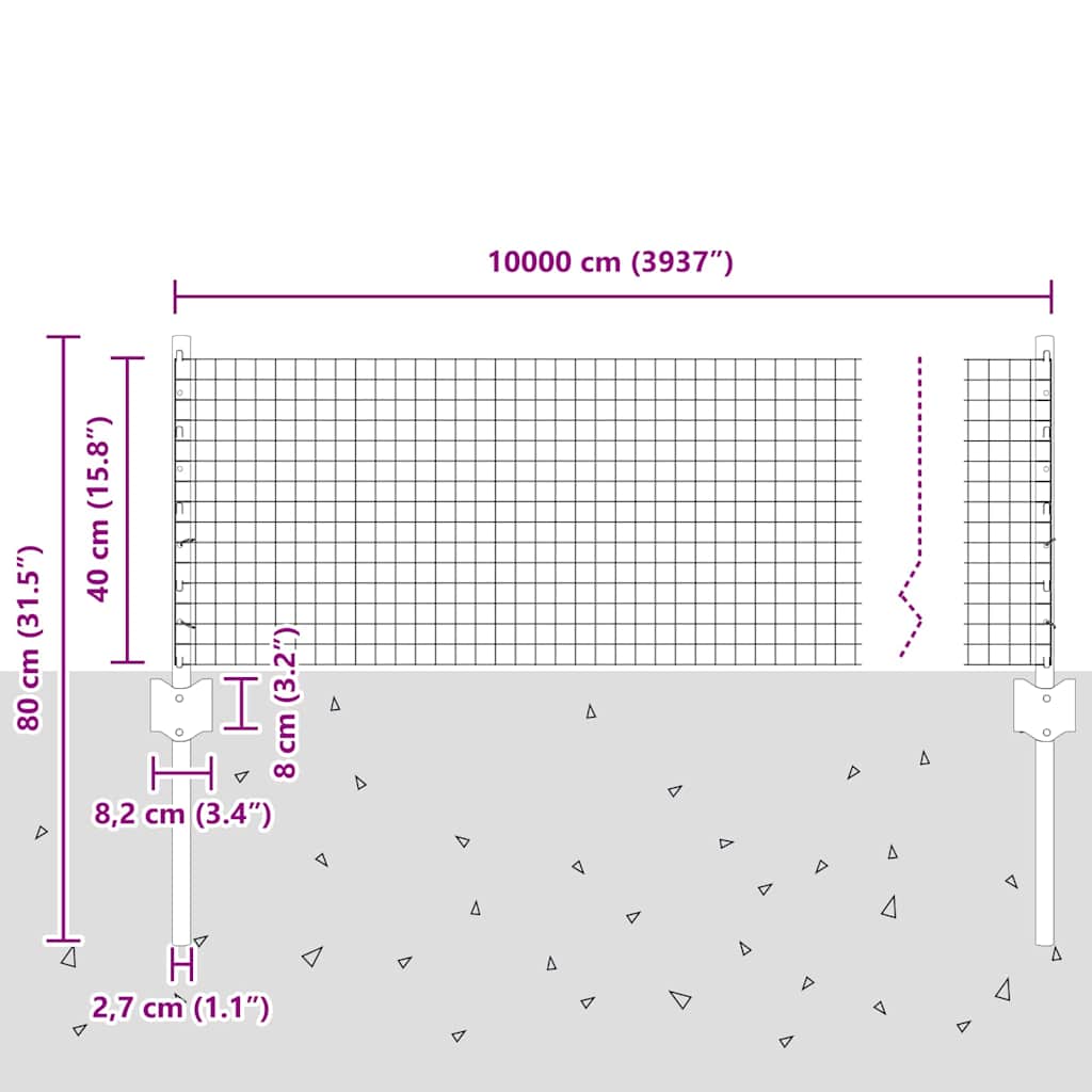 Fence with Post Silver