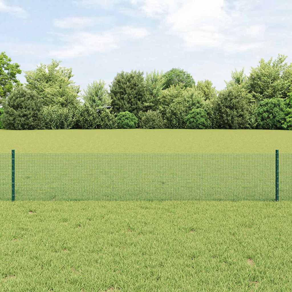 Welded Wire Fence with Post 10 x 0.4 m (W x H) PVC-Coated Steel