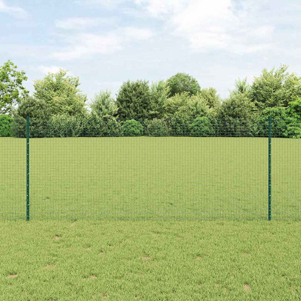 Fence with Post Green 1 x 10 m Steel