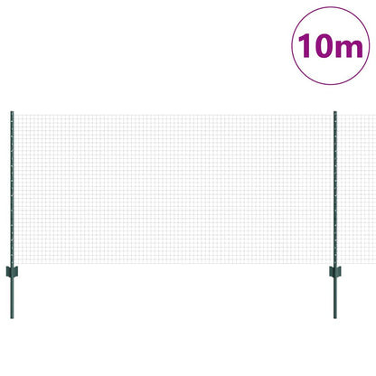 Fence with Post Green 1 x 10 m Steel
