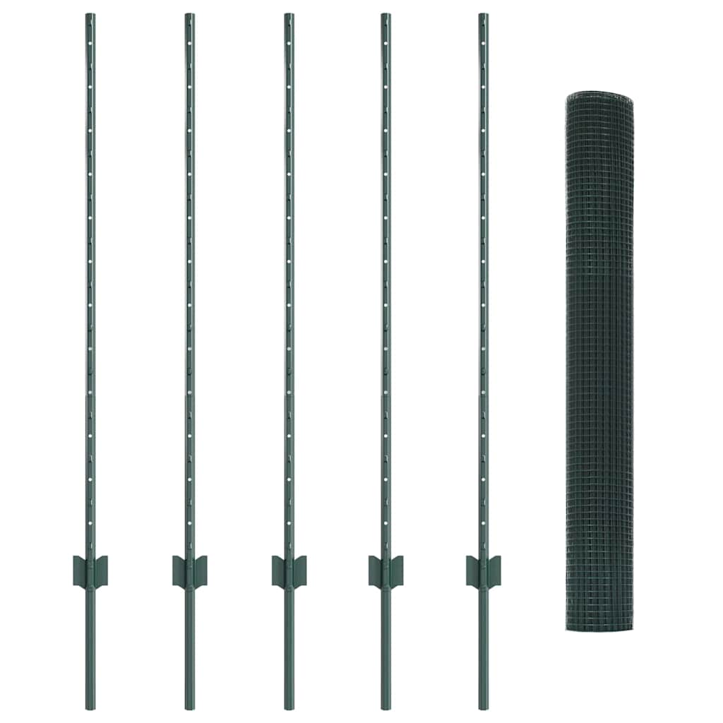 Welded Wire Fence with Post 10 x 1.2 m (W x H) PVC-Coated Steel